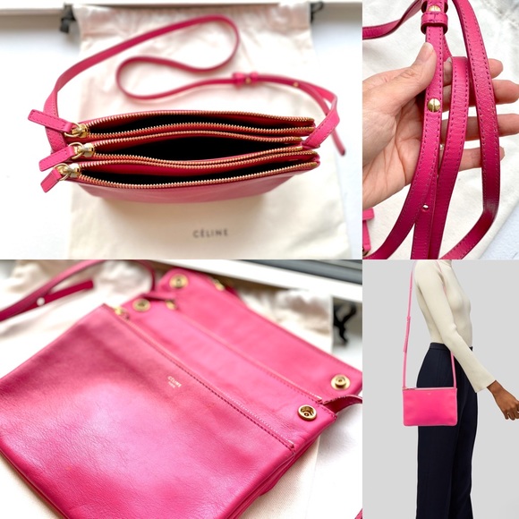 ❌SOLD❌ CÉLINE Trio Small Fuchsia Smooth Calfskin - Picture 7 of 9